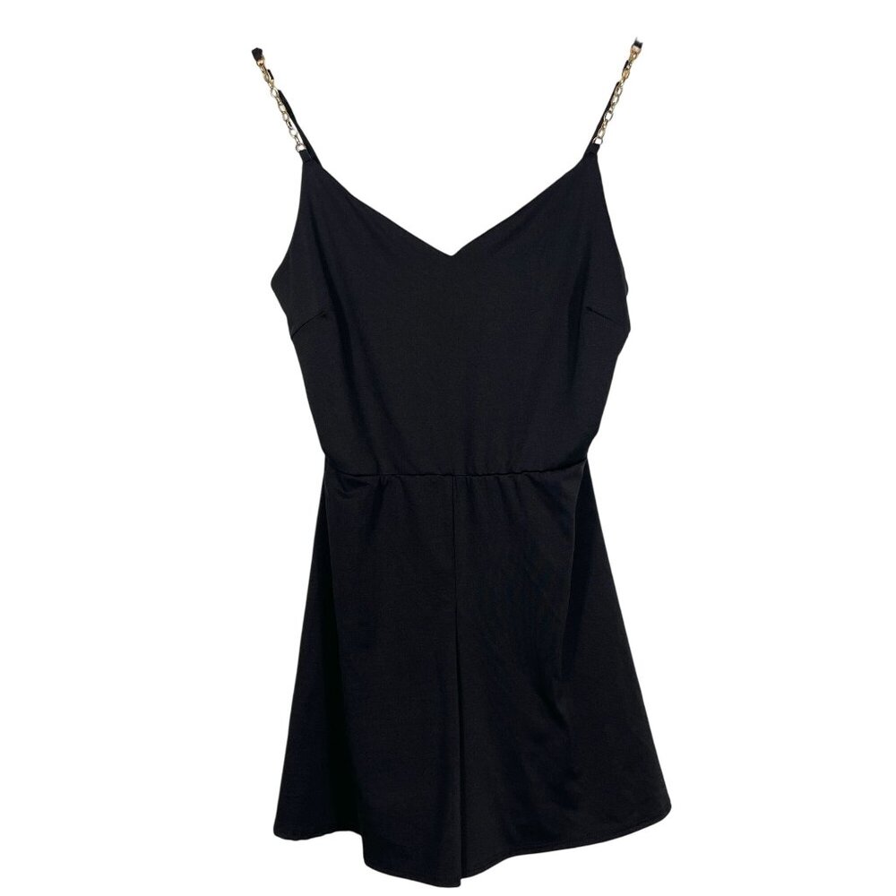 Elegant Black Jumpsuit with Chain Straps